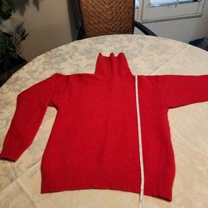 VALERIE STEVENS PETITES -LUXURY YARN, THICK RED TURTLE NECK SWEATER, SIZE: P6